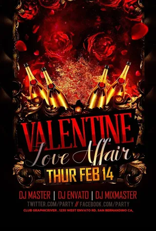 情人节酒吧海报