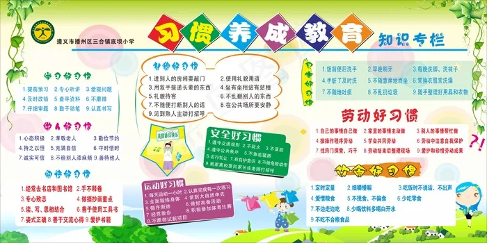 养成教育cdr矢量模版下载