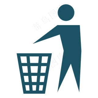 彩色环保扔垃圾图标矢量ui素材,免抠元素