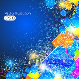 时尚炫彩方块背景