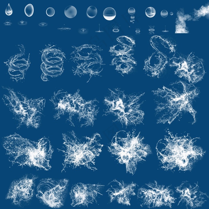 水滴水珠 水溅素材 水素材(7087X7087(DPI:300))psd模版下载