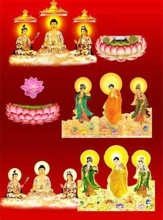 佛像菩萨观音莲花座PSD模板