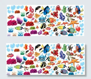 卡通海洋生物鱼类PSD设计素材