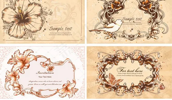 古典淡雅花纹模板