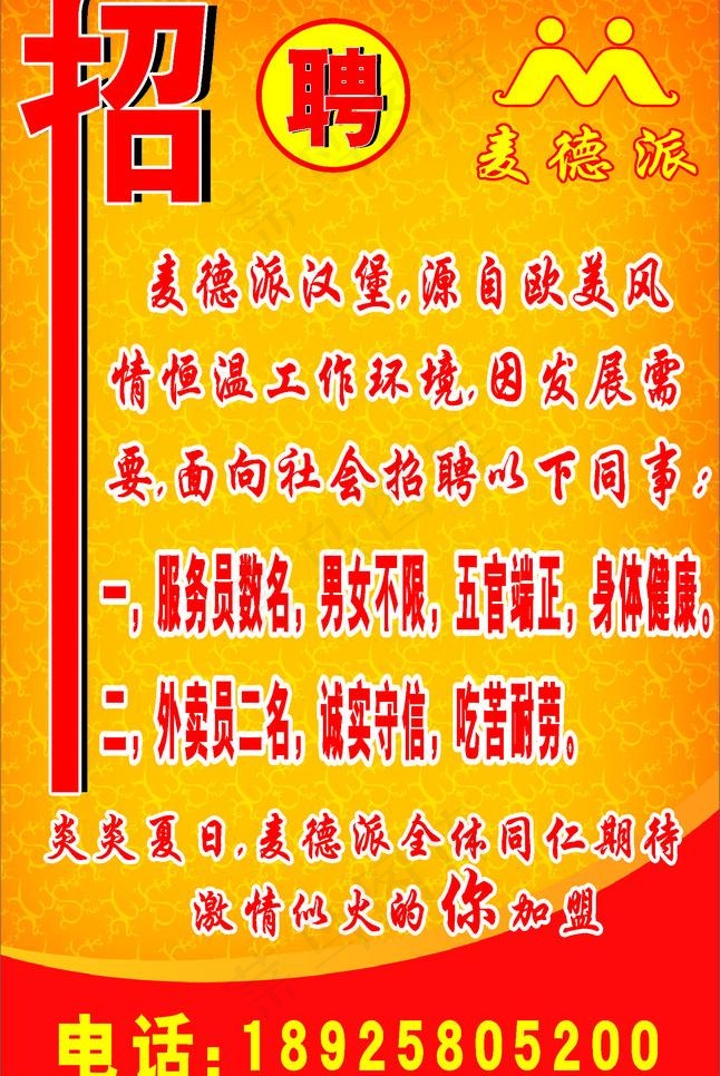 餐厅招聘图片cdr矢量模版下载