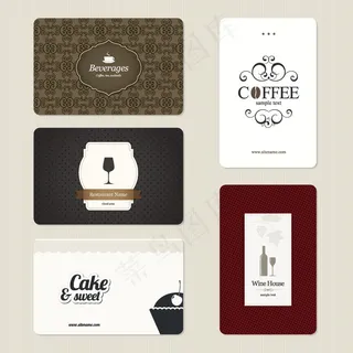 简单的食物的卡片矢量素材