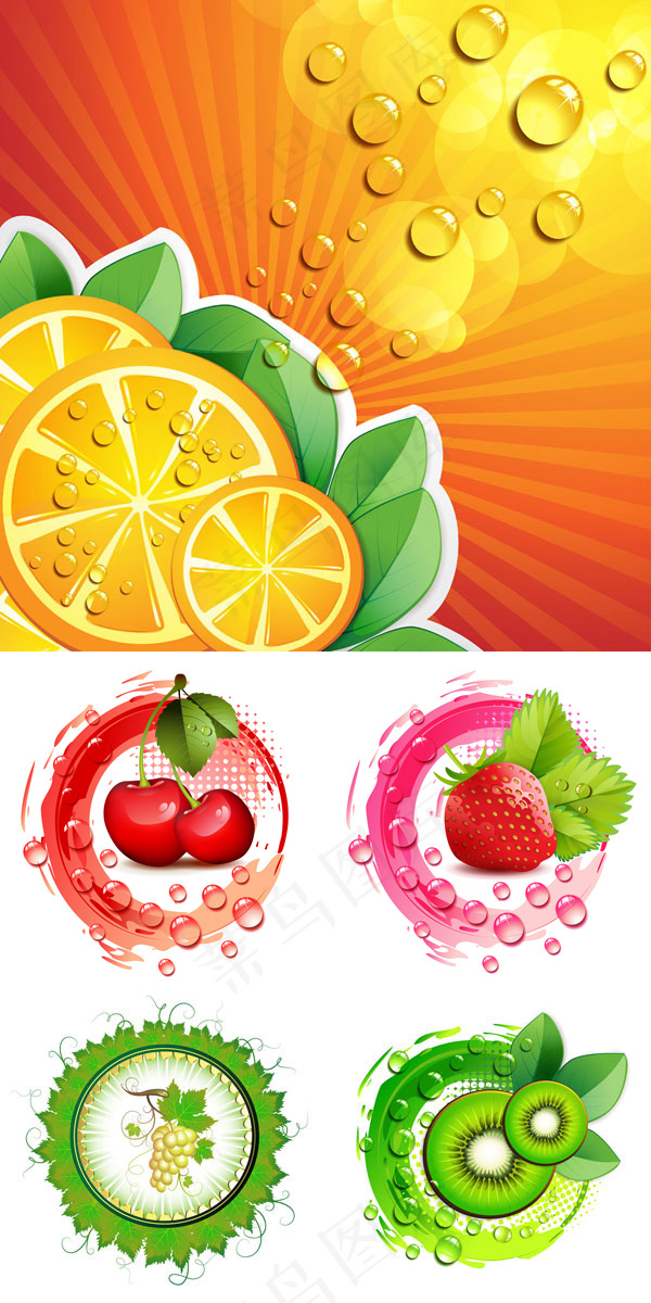 设计精美的水果矢量素材