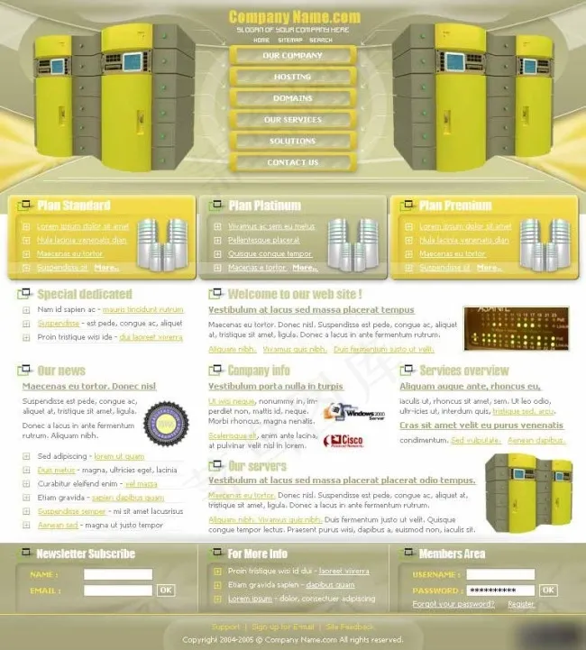 霓虹灯塔服务器主机网页模板