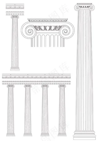 精美古典罗马柱矢量素材