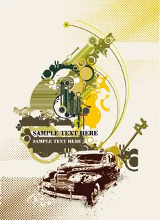 轿车创意背景矢量素材