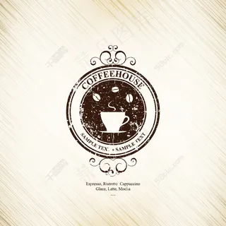 复古手绘咖啡背景矢量素材