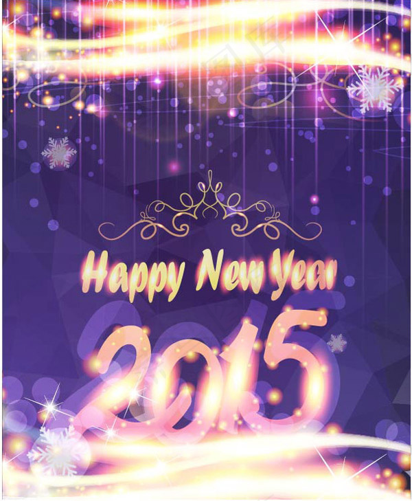 2015炫彩新年海报模板eps,ai矢量模版下载