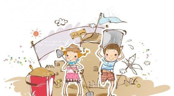 玩沙子的小朋友图片