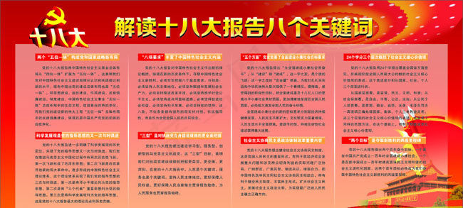 18大报告显示板cdr矢量模版下载