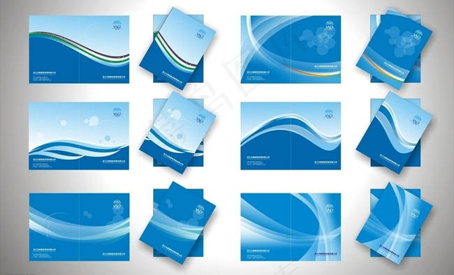 精美蓝色科技画册封面设计矢量素材