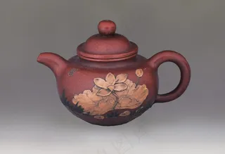 荷花图 紫砂壶图片