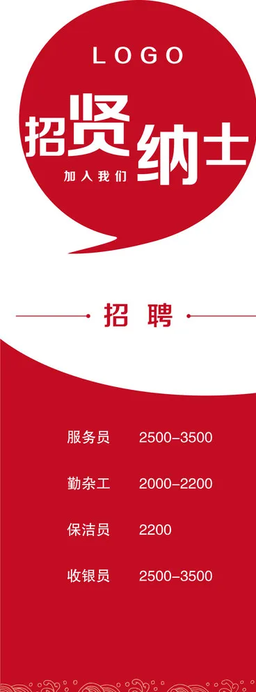 餐厅招聘海报图片ai矢量模版下载
