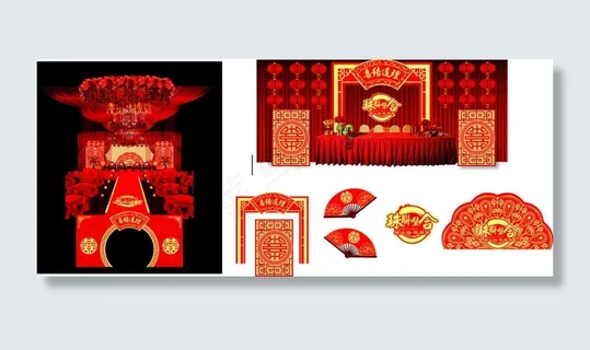 中式婚礼，迎宾区