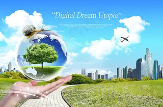 绿色环保展板背景