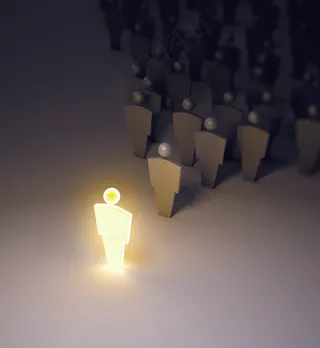 发光的商务小人