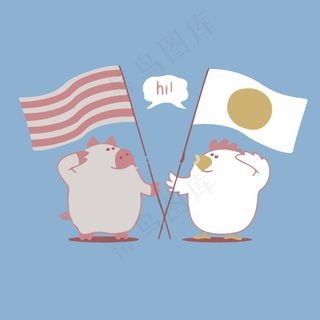 印花矢量图 可爱卡通 动物 猪 鸡...