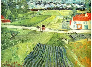 田野风景油画图片