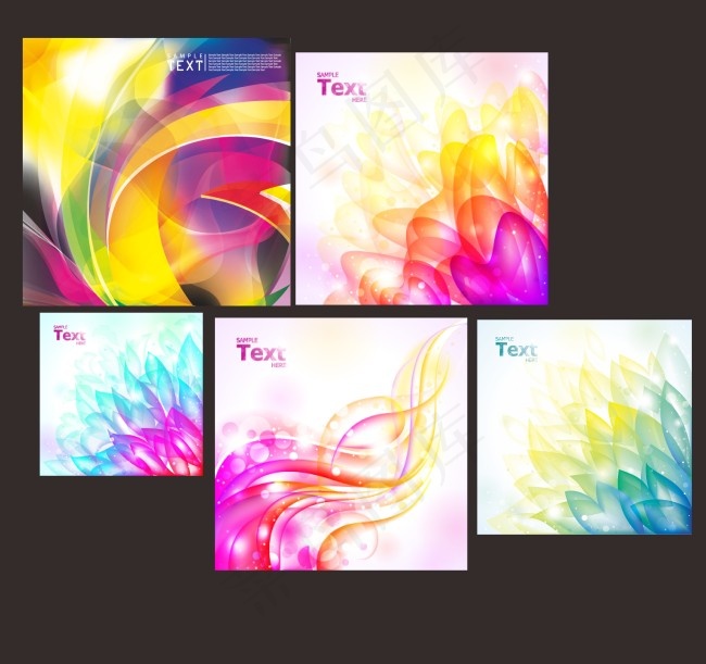 幻彩流线光斑背景矢量素材