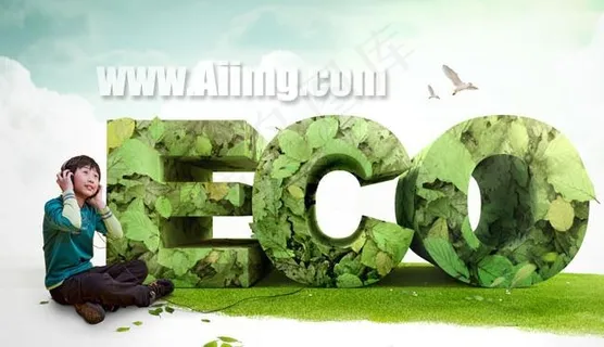 军绿色字体男孩图片素材