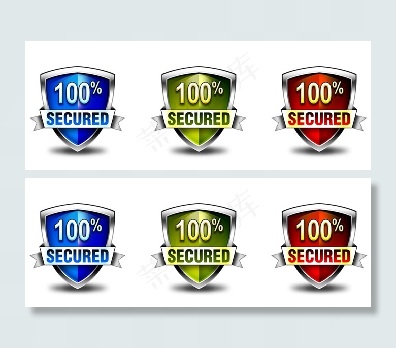 百分百100%安全盾图标psd模版下载