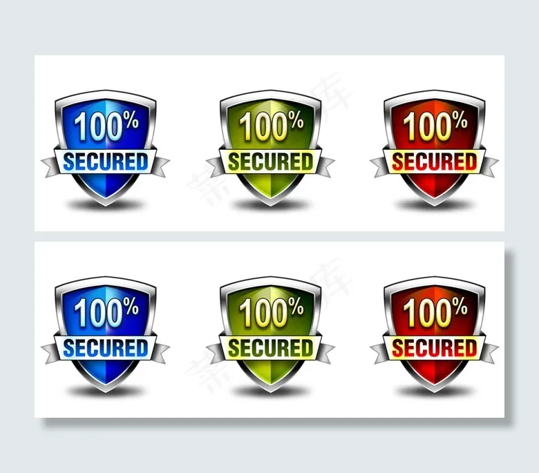 百分百100%安全盾图标psd模版下载