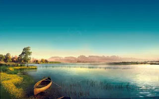 美丽的湖边景色