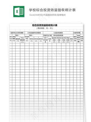 学校综合投资效益验收统计表