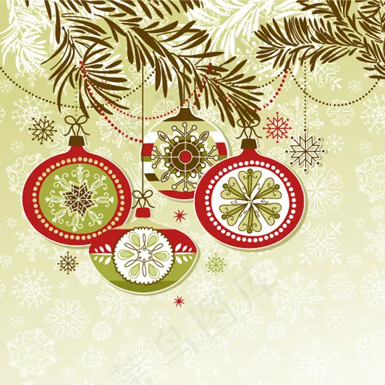 素雅圣诞节花纹图案矢量素材