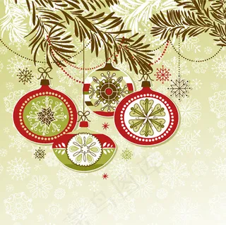 素雅圣诞节花纹图案矢量素材