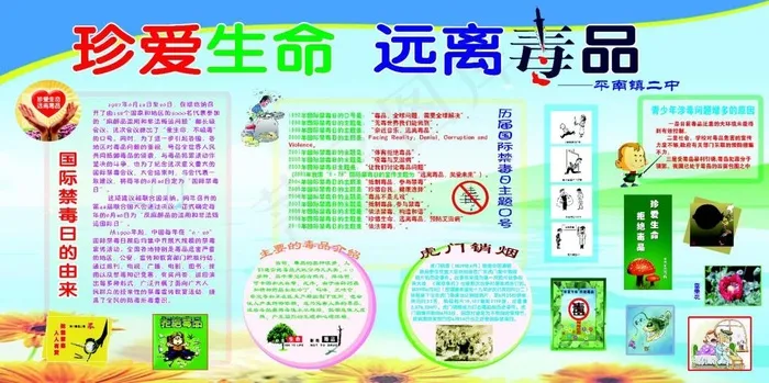 社区禁毒展板psd模版下载