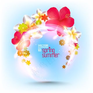 璀璨鲜花卡片矢量素材图