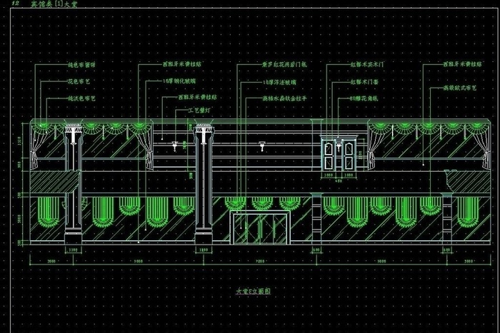 宾馆大堂E立面图