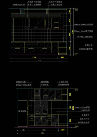 厨房cad室内图稿