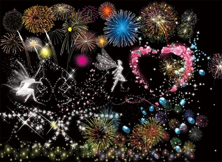 璀璨烟花点缀星光PSD后期素 璀璨烟花点缀星光PSD后期素