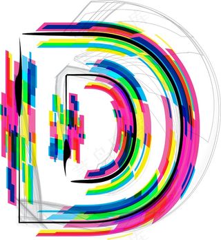 插图插画矢量字体的字母D