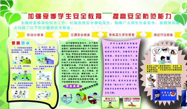 学生安全教育展板图片(7283X4331(DPI:100))psd模版下载