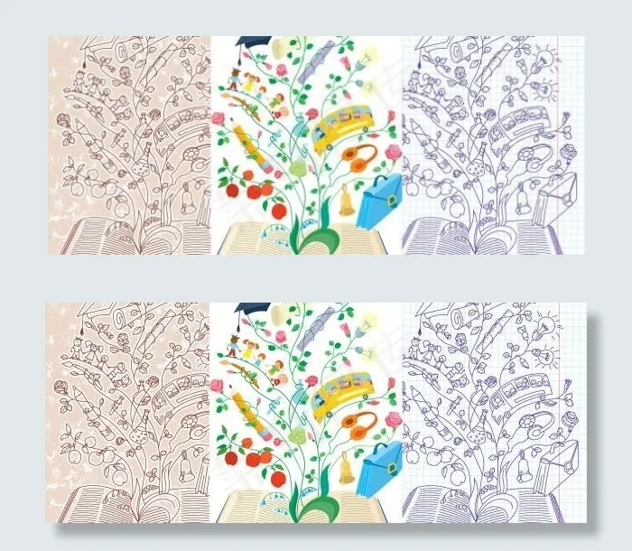 儿童花纹树图片