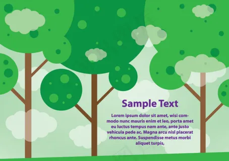 卡通树林背景矢量素材 卡通树林背景矢量素材