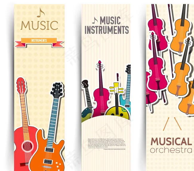 音乐主题易拉宝图片ai矢量模版下载