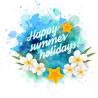 夏日水彩鸡蛋花