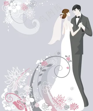 集浪漫婚礼矢量背景01