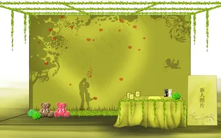 绿色清新婚礼效果