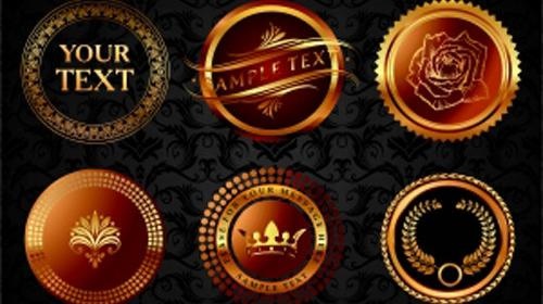 欧式金色花纹图片eps,ai矢量模版下载