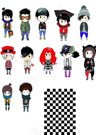 卡通朋克矢量图