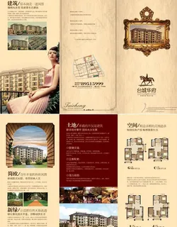台北华城房地产折页设计矢量素材